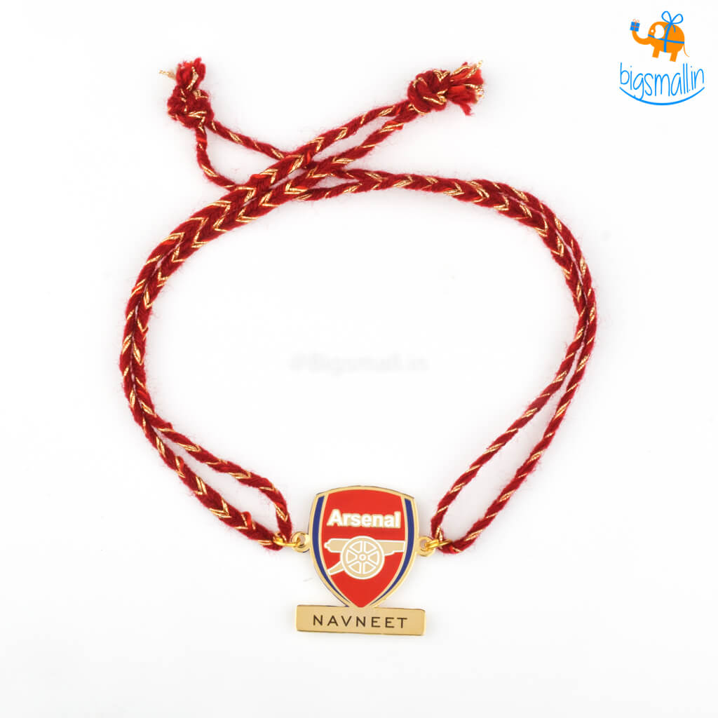 Personalized Arsenal Metallic Rakhi | COD Not Available