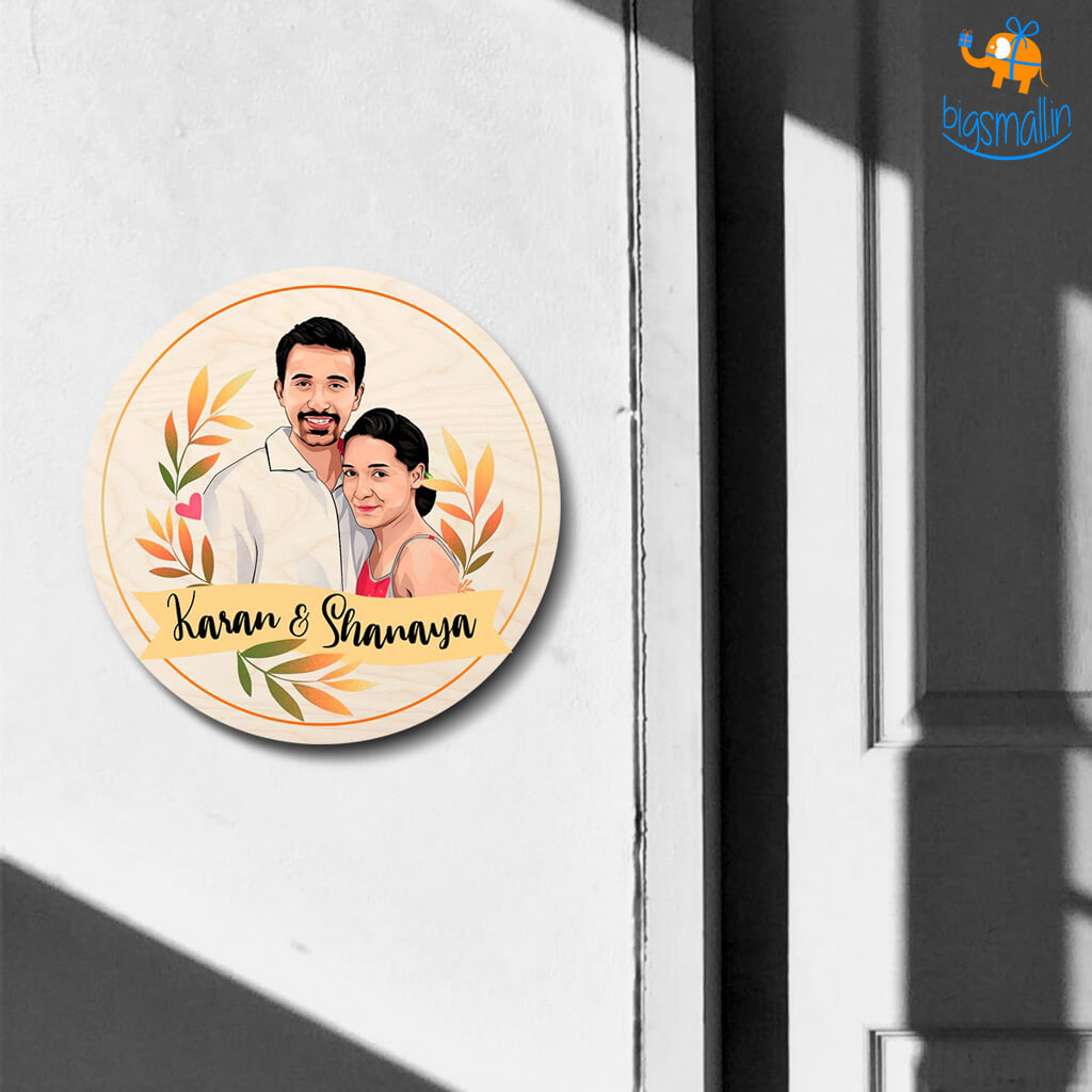 Personalized Caricature Round Name Plate