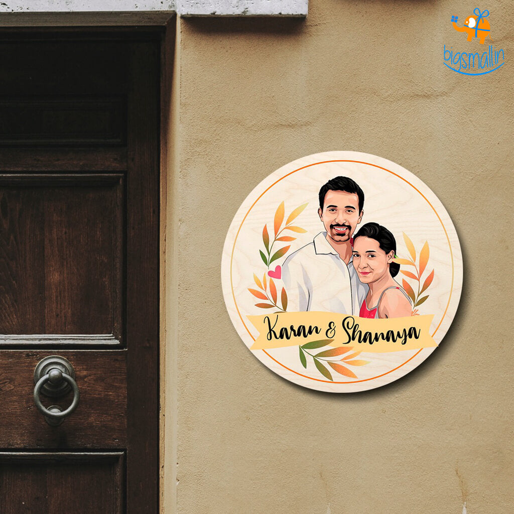 Personalized Caricature Round Name Plate