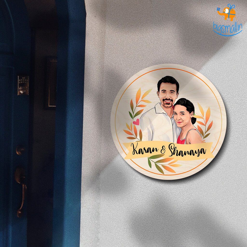 Personalized Caricature Round Name Plate
