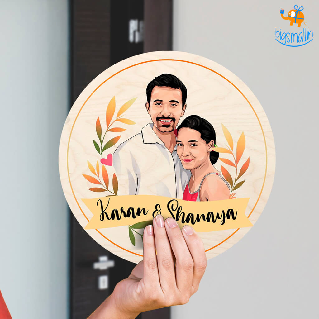 Personalized Caricature Round Name Plate