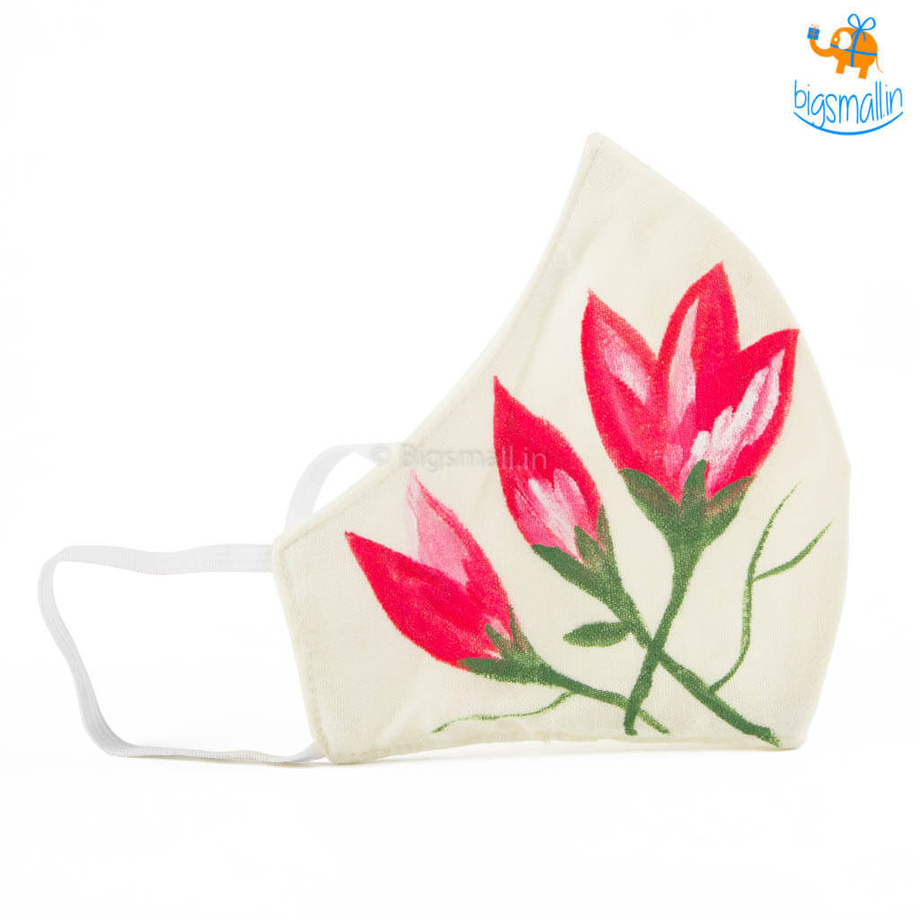 Hand-Painted Floral Cotton Mask