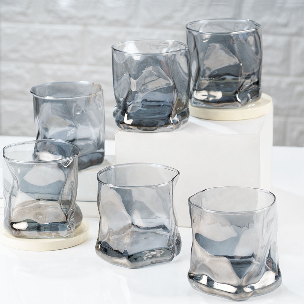 Black Twisted Fold Whiskey Glass