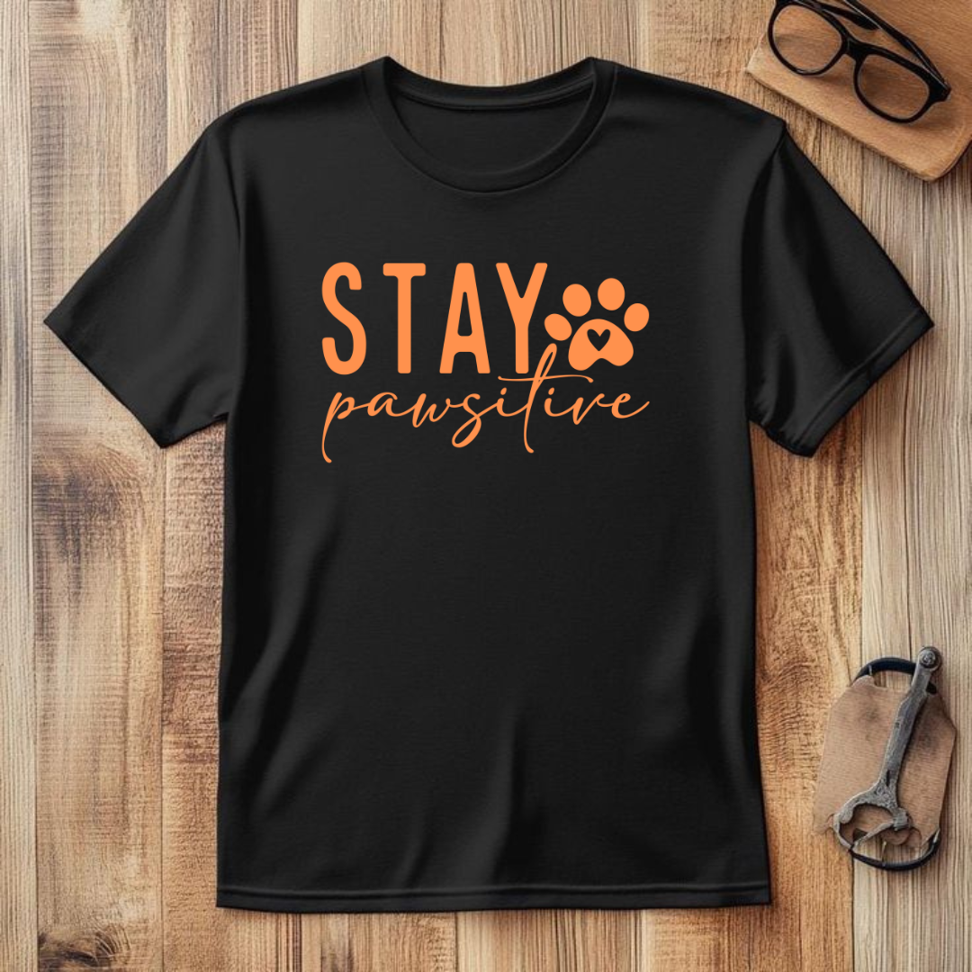DOG T-SHIRT STAY PAWSITIVE