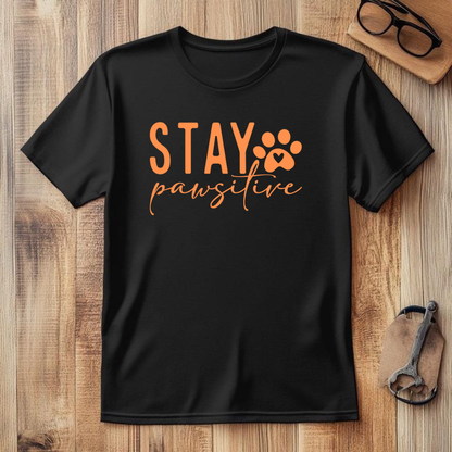DOG T-SHIRT STAY PAWSITIVE