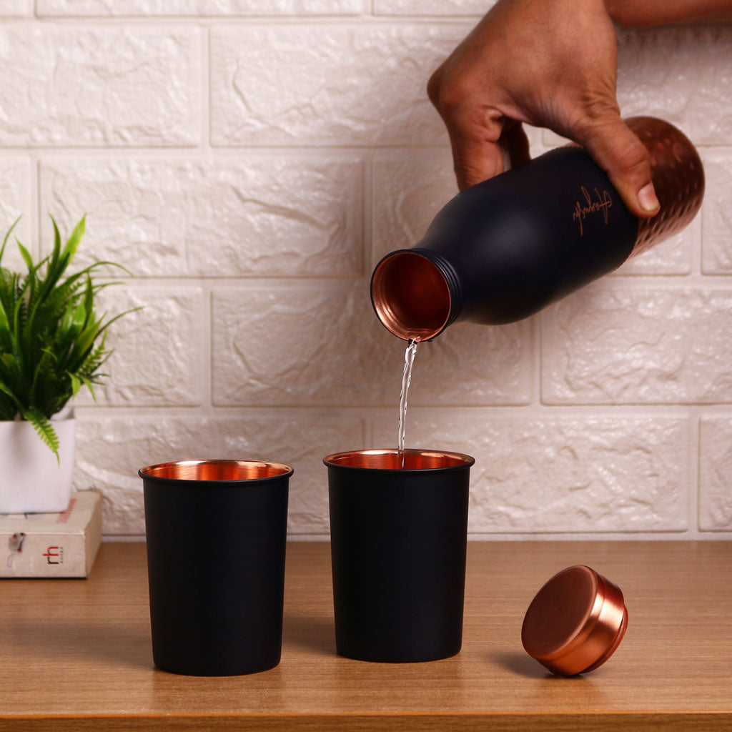 Elixir Copper Bottle With Glass