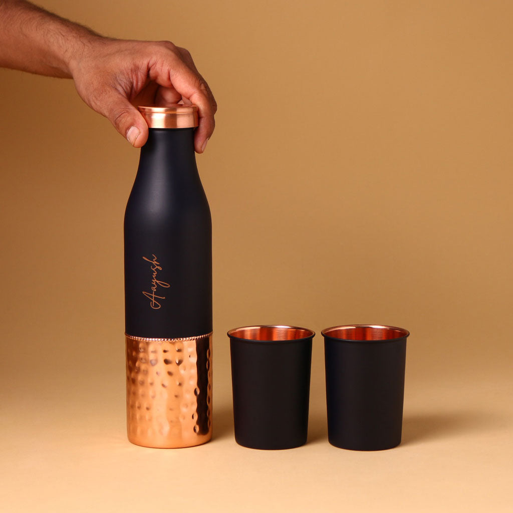 Elixir Copper Bottle With Glass